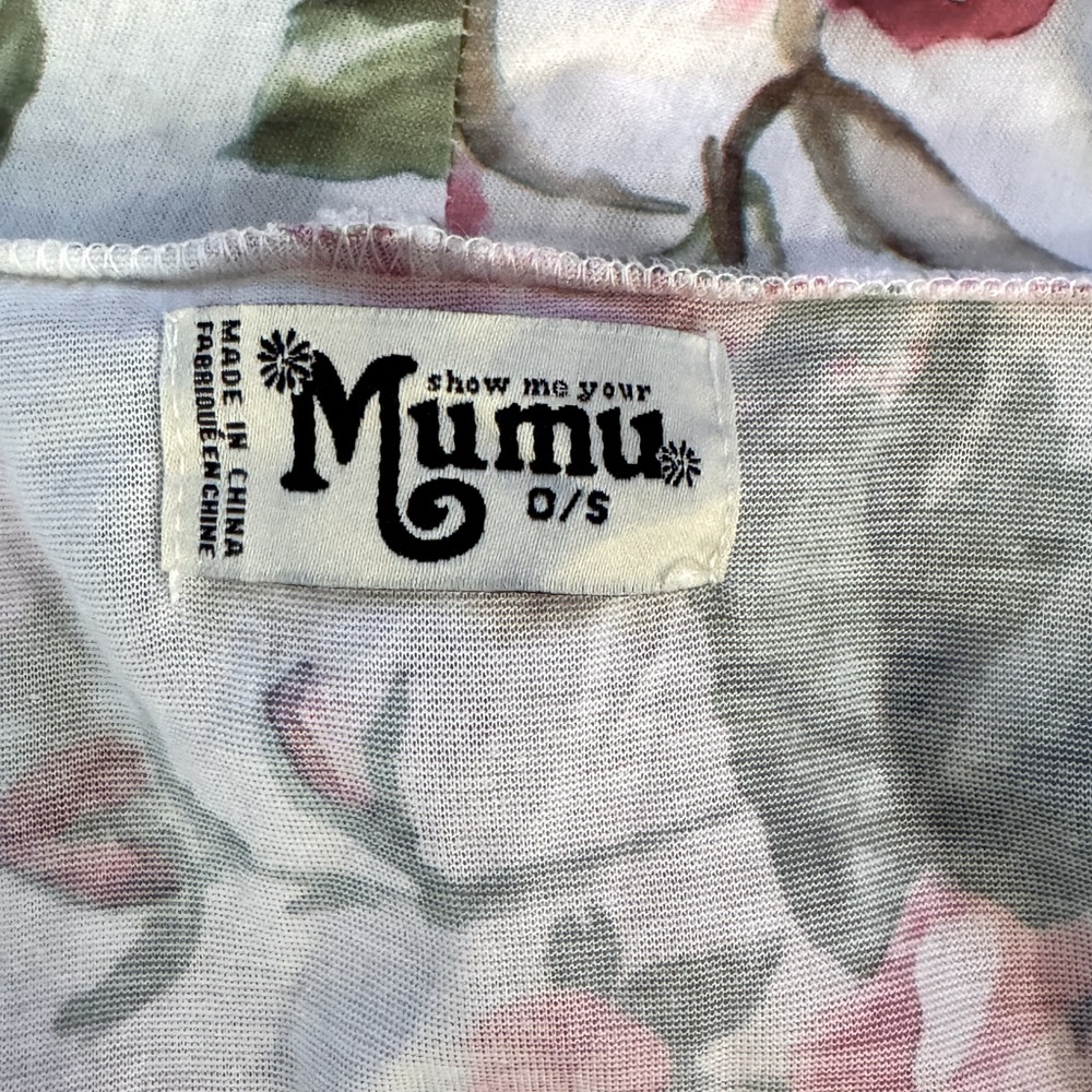 Show Me Your Mumu White & Pink Floral Kimono Shirt Sleeve Robe- One Size - Picture 8 of 13